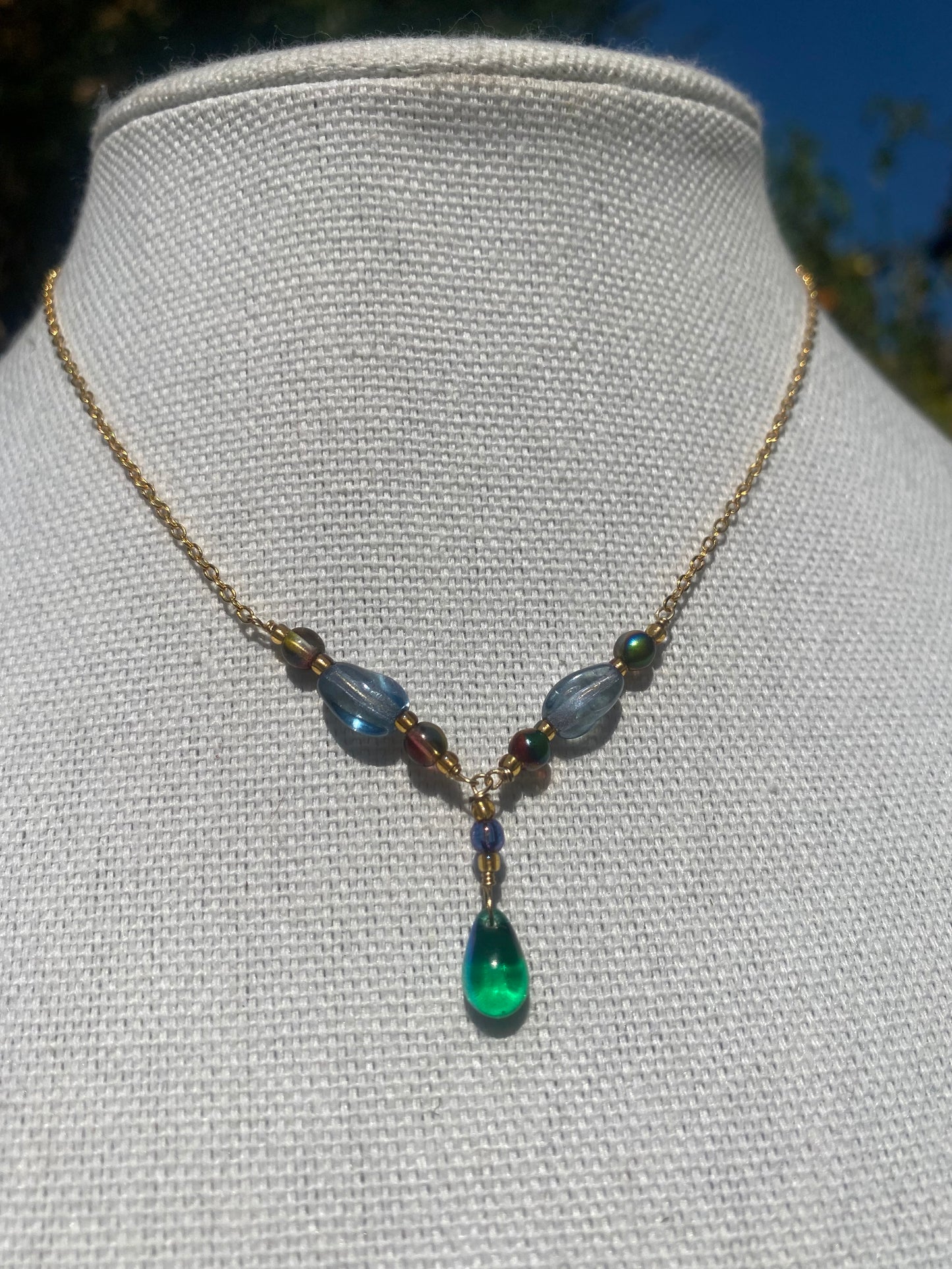 Green and Blue Accent Necklace