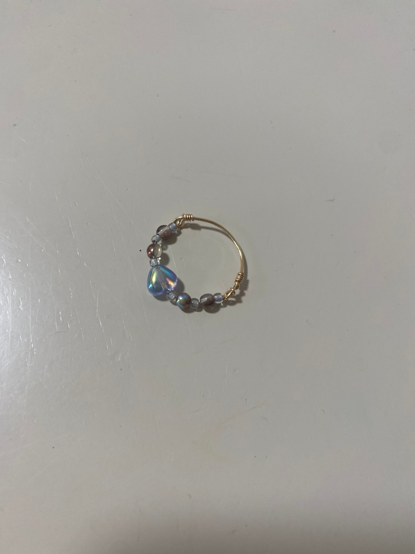 Blue Heart Gold Ring Size 5.5