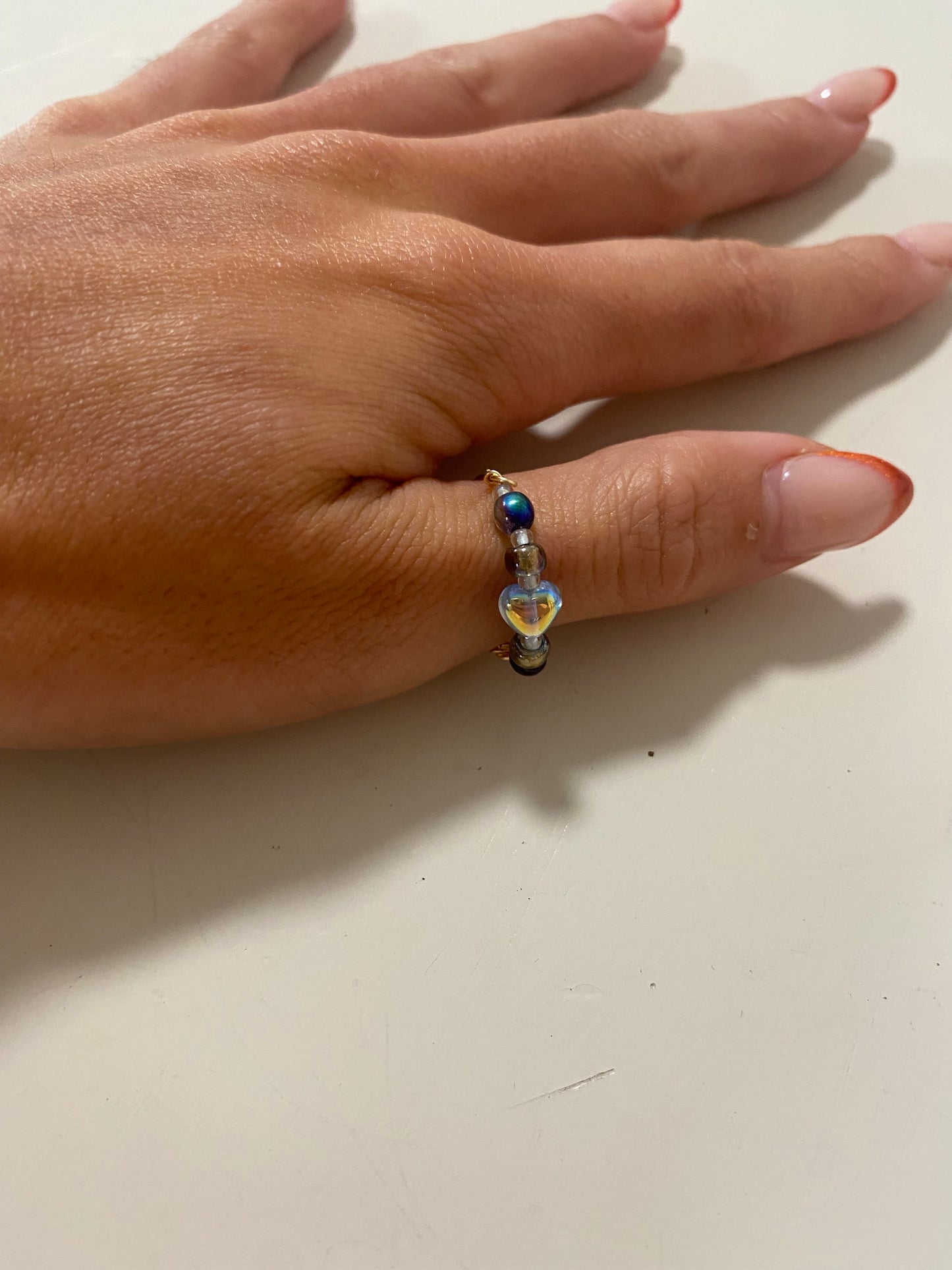 Blue Heart Ring Size 6.5