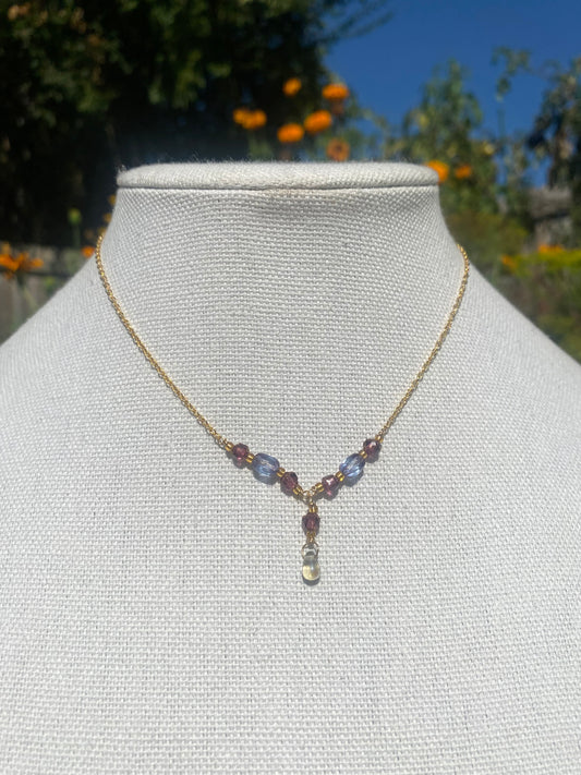 Blue and Purple Accent Necklace