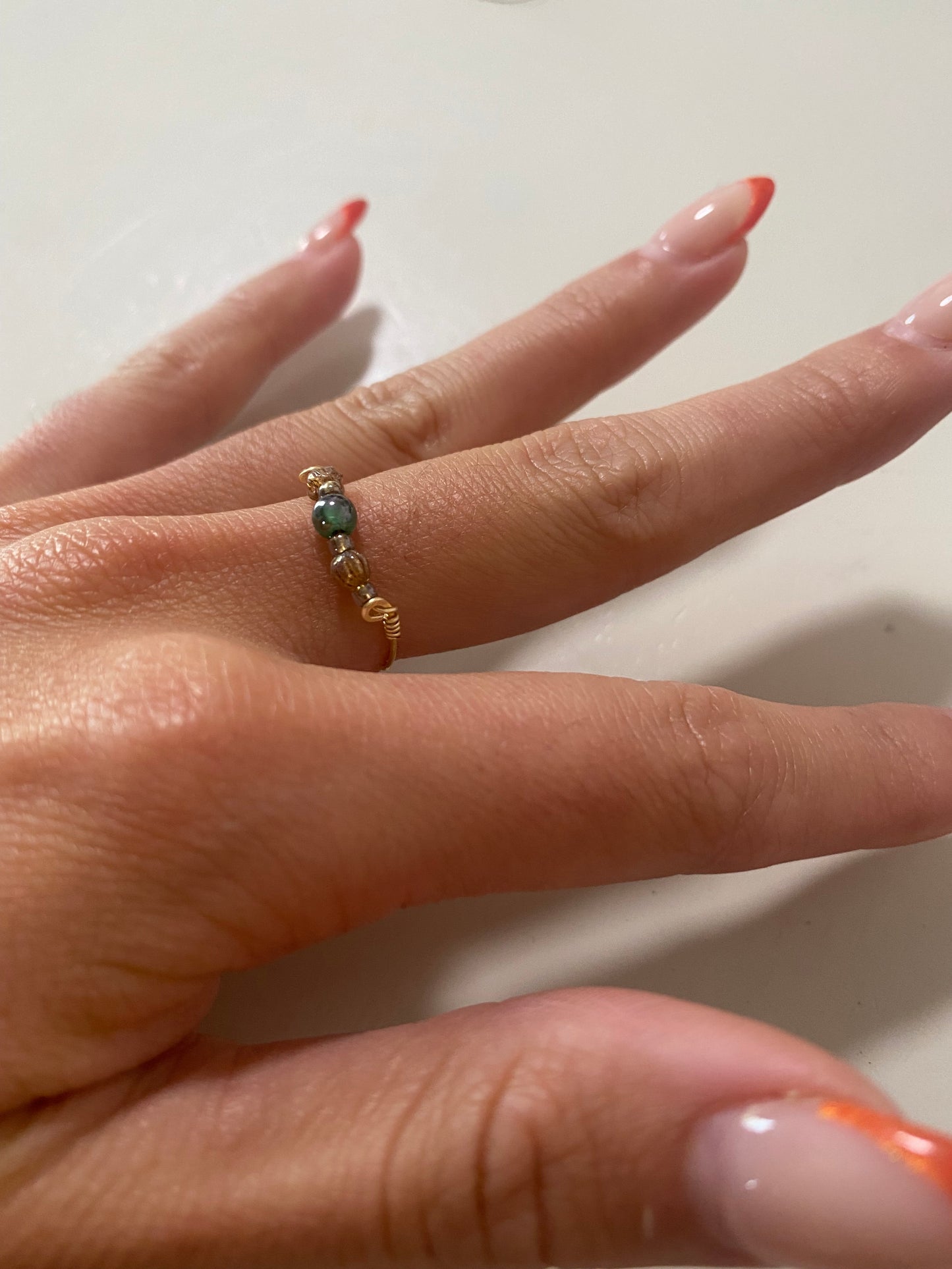 Green and Gold Ring Size 5