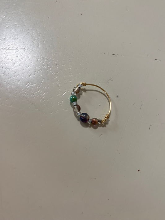 Blue Cosmic Ring Size 4.5