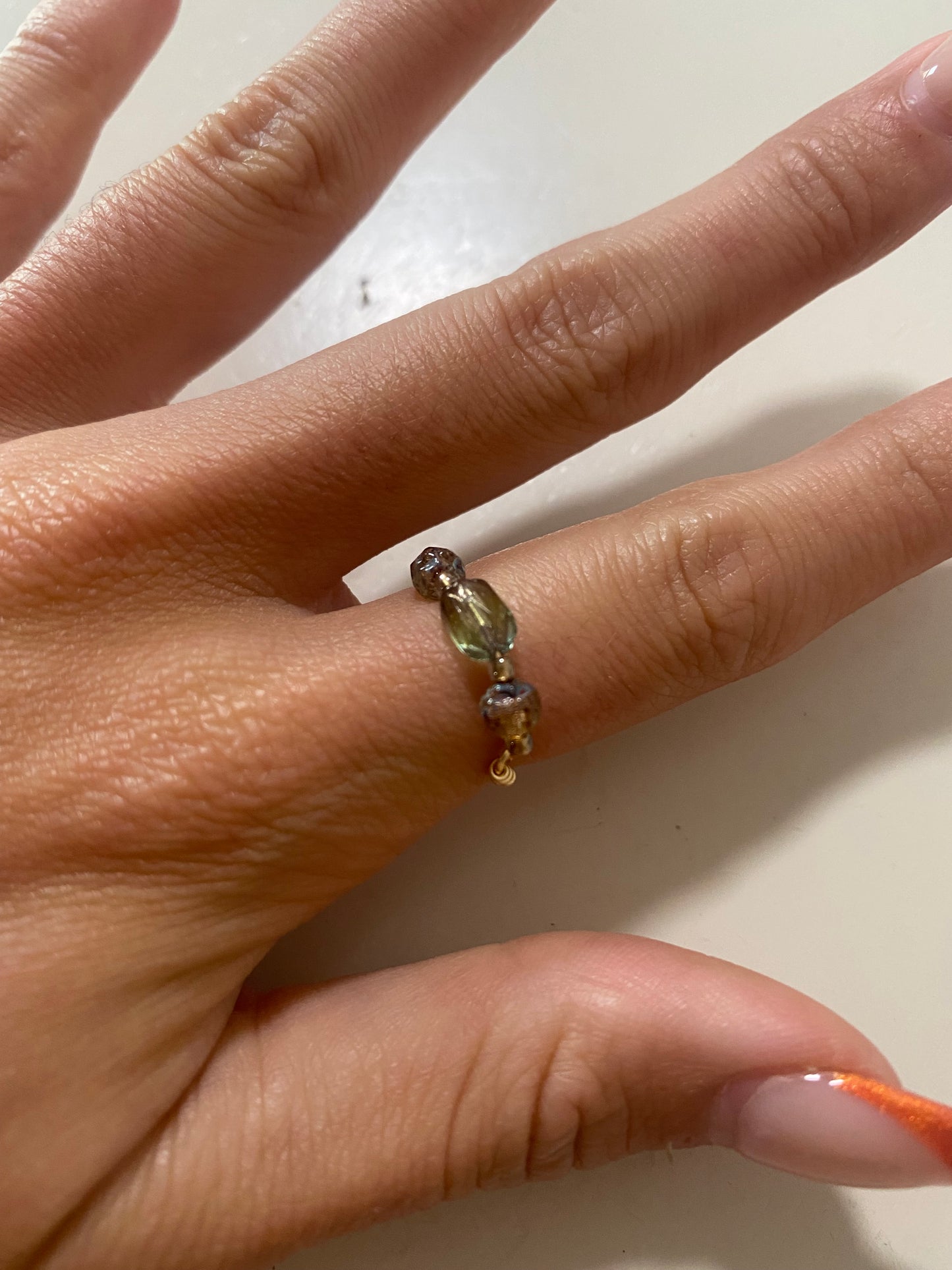 Green Accent Ring Size 4.5