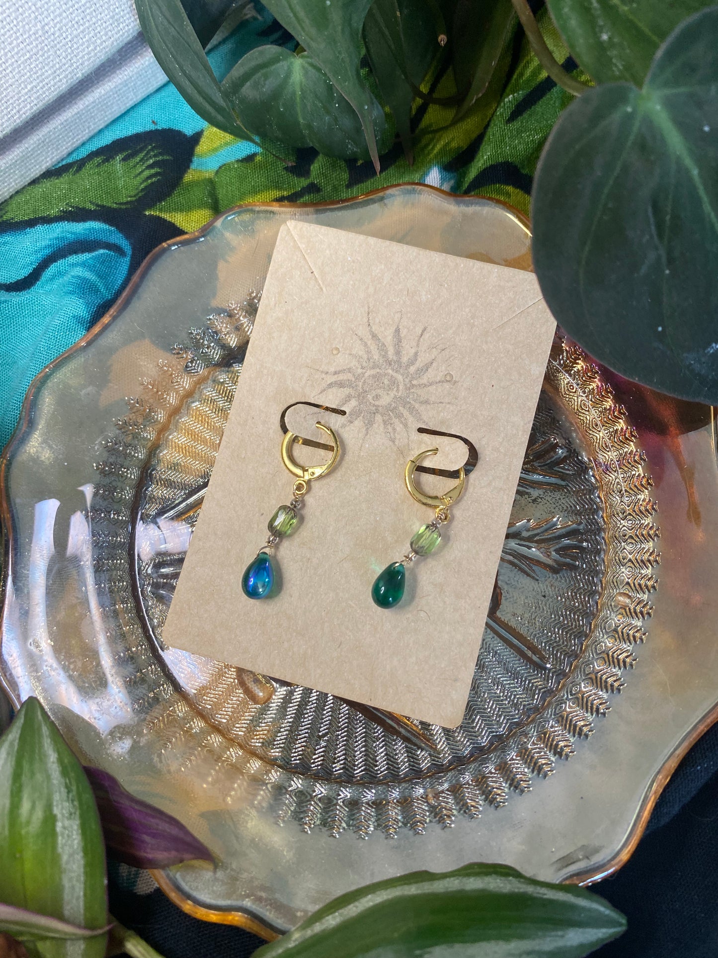 Green Drop Hoops